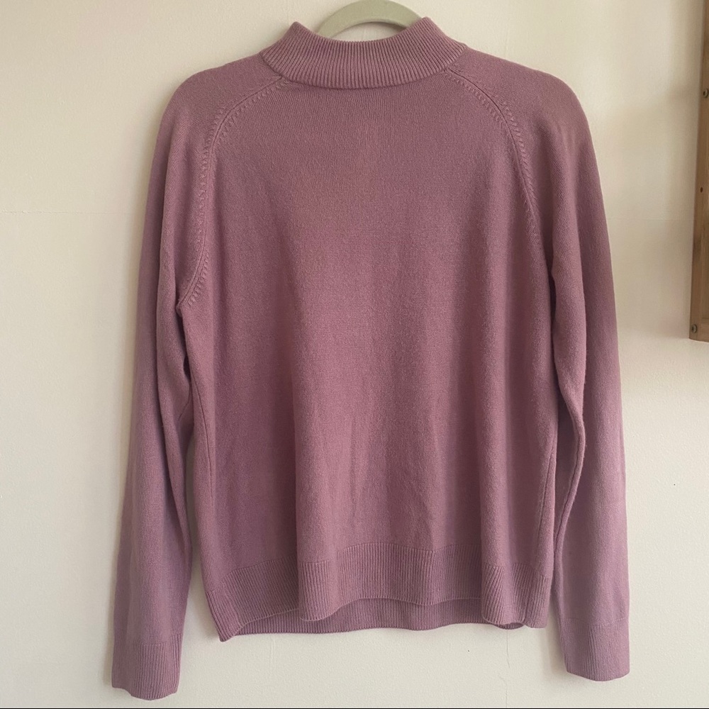 Cozy Soft Purple Mock Neck Sweater